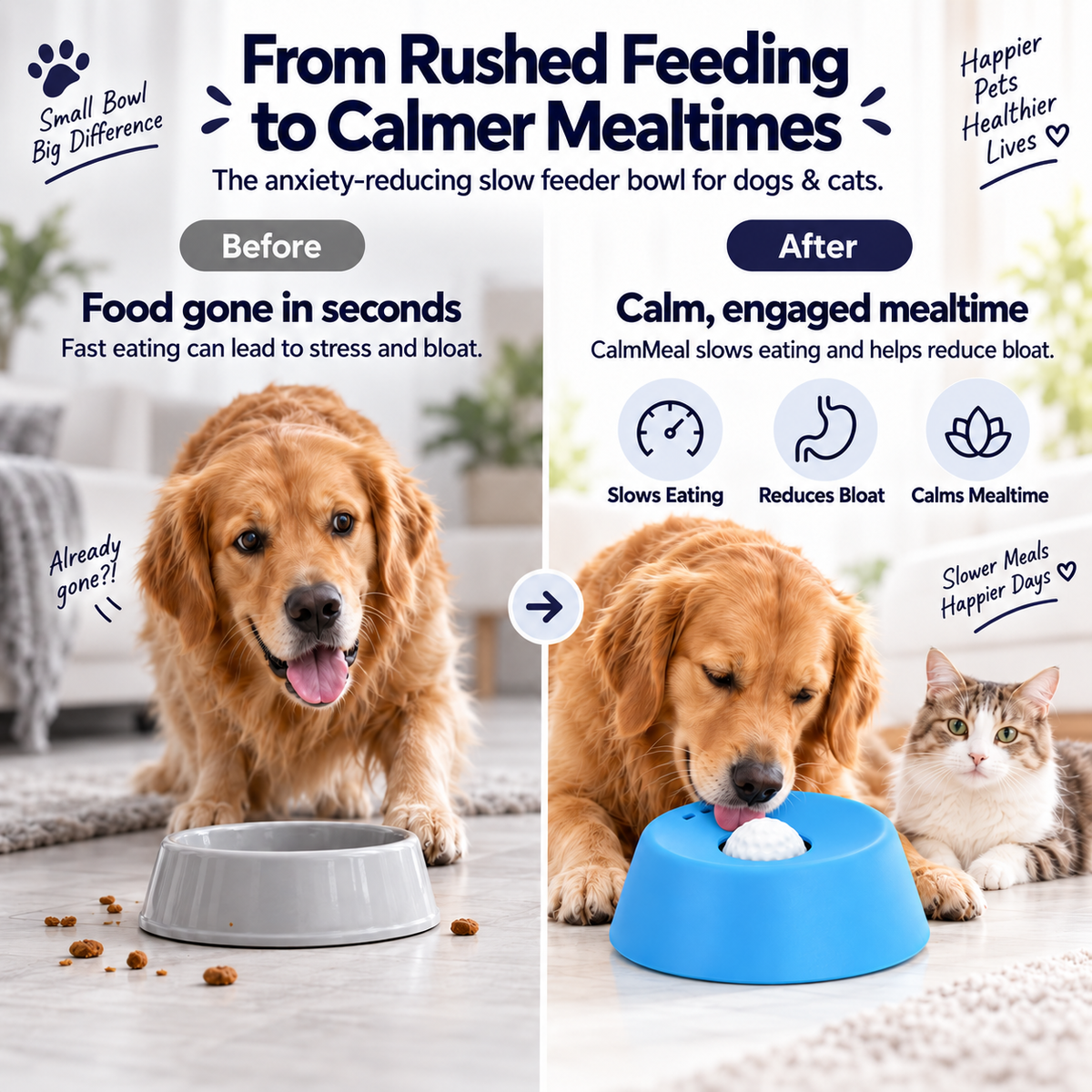 CalmMeal - Enrichment Slow Feeder Bowl